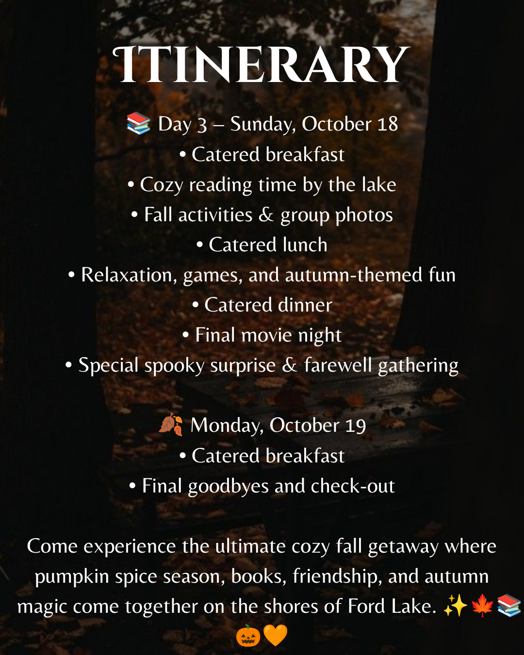 A Fall Michigan Cozy Book Retreat 🎃
